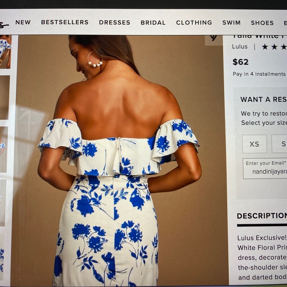 Lulus Floral Off Shoulder Dress